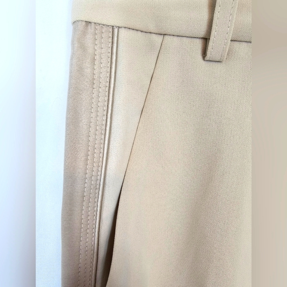 Atm Anthony Thomas Melillo size 2 satinc stripe khaki trousers NWT - Picture 2 of 6
